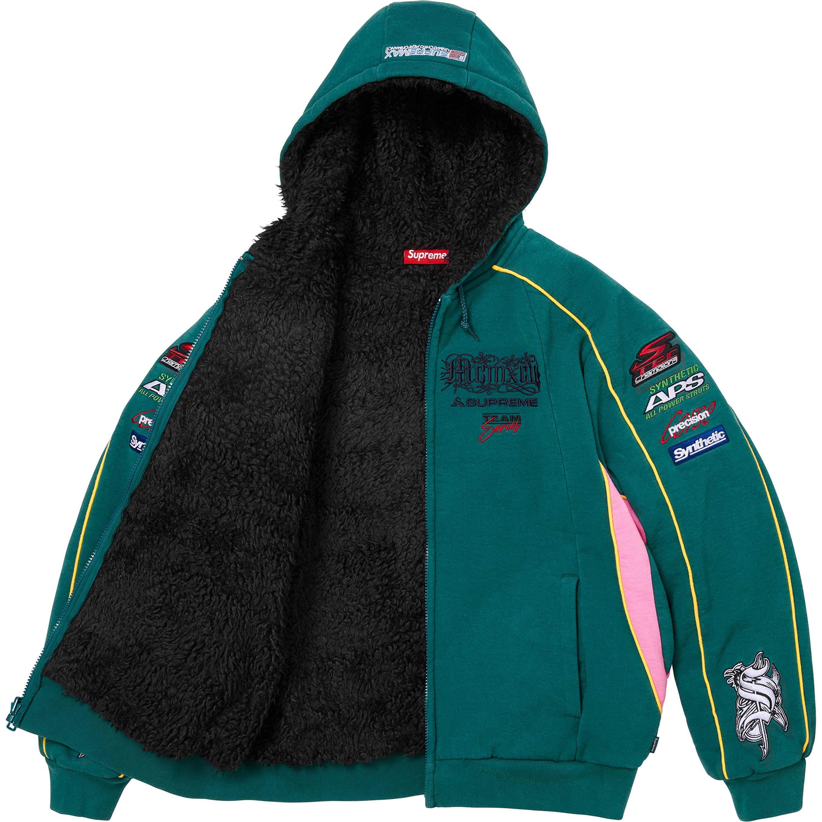 Racing Lined Zip Up Hooded Sweatshirt view 13